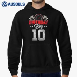 Race Car 10th Birthday Boy Party Racing 10 year old Pit Crew Hoodie
