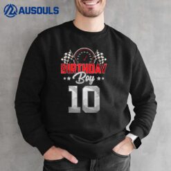 Race Car 10th Birthday Boy Party Racing 10 year old Pit Crew Sweatshirt