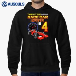 Race Car 4th Birthday Boy 4 Toddler Racing Car Driver Hoodie