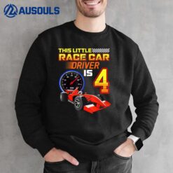 Race Car 4th Birthday Boy 4 Toddler Racing Car Driver Sweatshirt