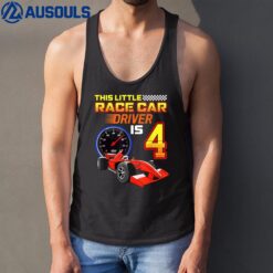 Race Car 4th Birthday Boy 4 Toddler Racing Car Driver Tank Top