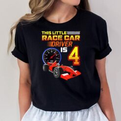 Race Car 4th Birthday Boy 4 Toddler Racing Car Driver T-Shirt