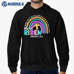 Rainbow Easter Trendy Tee He Is Risen Matthew 28 6 Christian Hoodie