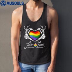 Rainbow Skeleton Heart Love Is Love LGBT Gay Lesbian Pride Premium Tank Top