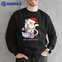 Ramen Cat Kawaii Anime Merry Christmas Japanese Sweatshirt