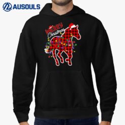 Red Buffalo Plaid Horse Christmas Pajamas Xmas Lights Family Hoodie
