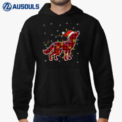 Red Buffalo Plaid Wolf Santa Christmas Pajamas Matching Hoodie