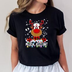 Red Plaid Medical Assistant Nurse Reindeer Christmas Pajama T-Shirt