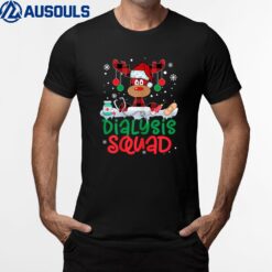 Red Plaid Reindeer Santa Hat Dialysis Squad Nurse Christmas T-Shirt
