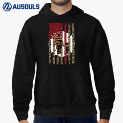 Red_Line Firefighter Daddy is My Hero Fireman Leopard Flag Hoodie