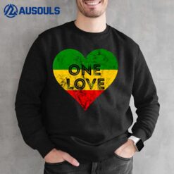 Reggae Heart One Love Rasta Reggae Music Rastafarian Jamaica Sweatshirt