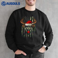 Reindeer Camo American Flag Christmas Pajama X-Mas Veteran Sweatshirt