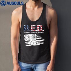 Remember Everyone Deployed RED  Veteran July 4th Gift Tank Top