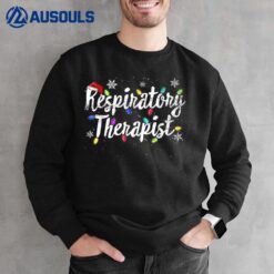 Respiratory Therapist Christmas Lights Santa Hat Nurse Xmas Sweatshirt