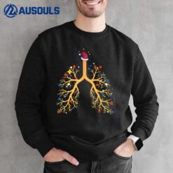 Respiratory Therapist Lungs Christmas Tree RT Xmas Light Sweatshirt