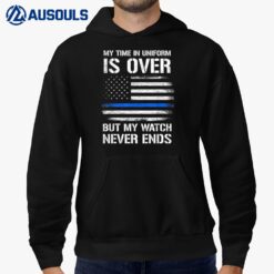 Retired Police Officer Thin Blue Line Hoodie