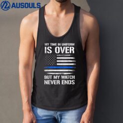 Retired Police Officer Thin Blue Line Tank Top