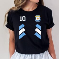 Retro10 Argentina Football Argentinian Soccer Argentina Flag T-Shirt