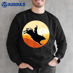 Retro Bull Riding Design Apparel - Cowboy Bull Riding Sweatshirt