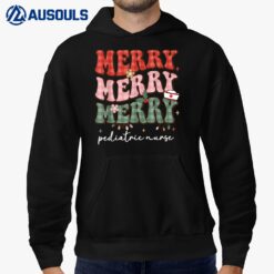 Retro Christmas Nurse Merry Pediatric Nurse PEDS Nursing Hoodie