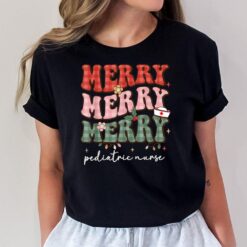 Retro Christmas Nurse Merry Pediatric Nurse PEDS Nursing T-Shirt