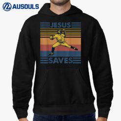 Retro Distressed Jesus Saves Baseball Hoodie
