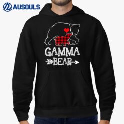 Retro Gamma Bear Buffalo Plaid Christmas Family Hoodie