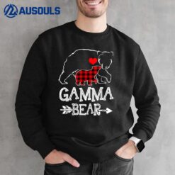 Retro Gamma Bear Buffalo Plaid Christmas Family Sweatshirt