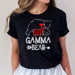 Retro Gamma Bear Buffalo Plaid Christmas Family T-Shirt