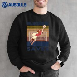 Retro Goalkeeper Jesus Saves Soccer Goal Sweatshirt