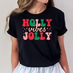 Retro Groovy Holly Xmas Jolly Vibes Christmas For Men Women T-Shirt