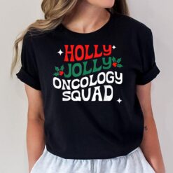 Retro Holly Christmas Jolly Oncology Squad Funny Xmas T-Shirt