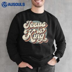 Retro Jesus Is King Christian Bible Religious Mens Womens Sweatshirt