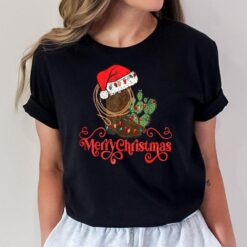 Retro Merry Xmas Santa Hat Cowboy Boots Western Christmas T-Shirt