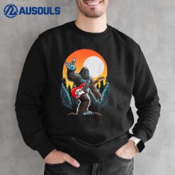 Rock On Sasquatch Rock And Roll Bigfoot Electric Guitar Sweatshirt