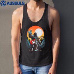 Rock On Sasquatch Rock And Roll Bigfoot Electric Guitar Tank Top