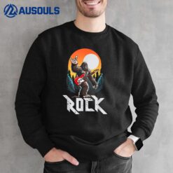 Rock! Sasquatch Rock & Roll Bigfoot Electric Guitar Rock On Sweatshirt