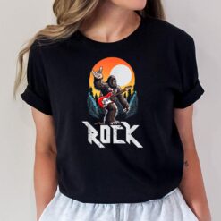 Rock! Sasquatch Rock & Roll Bigfoot Electric Guitar Rock On T-Shirt