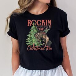 Rocking Around The Christmas Tree Christmas Cowboy Horse T-Shirt