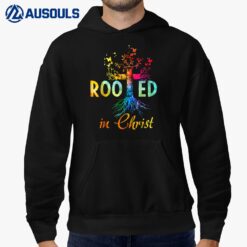Rooted in Christ Jesus God Believer Christians Rainbow Art Hoodie
