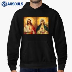 Sacred Heart and Immaculate Heart Picture Jesus And Mary Ver 1 Hoodie