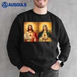 Sacred Heart and Immaculate Heart Picture Jesus And Mary Ver 1 Sweatshirt