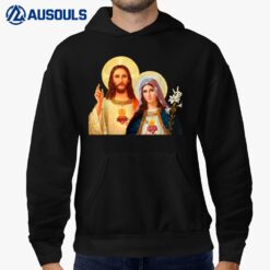 Sacred Heart and Immaculate Heart Picture Jesus And Mary Ver 3 Hoodie