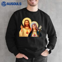 Sacred Heart and Immaculate Heart Picture Jesus And Mary Ver 3 Sweatshirt