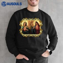 Sacred Heart and Immaculate Heart Picture Jesus and Mary Sweatshirt