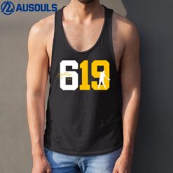 San Diego 619 Area Code Baseball Inspired Tank Top