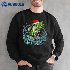 Santa Bass Fishing Christmas For Men Funny Fishermen Xmas Sweatshirt