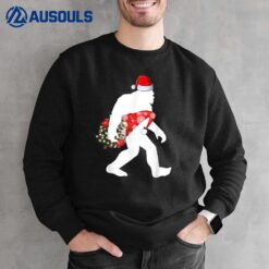 Santa Bigfoot Carrying Gnome Christmas Sasquatch Believe Sweatshirt