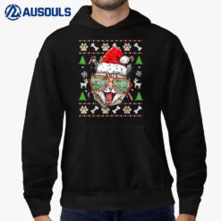 Santa Cat with Sunglasses Meowy Ugly Christmas Sweater Hoodie