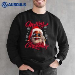 Santa Claus Black Afro-African American Merry Christmas Men Sweatshirt